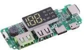 Çift USB 5V 2.4A EKRANLI, MicroUSB ve Type-C SOKETLİ Powerbank Modülü