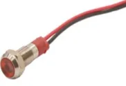 06L-P1 Metal Signal Lamp with 6mm 12-24V Cable - Red