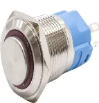 16A-G1-E 16MM Illuminated Metal Button with Protruding Spring - Red