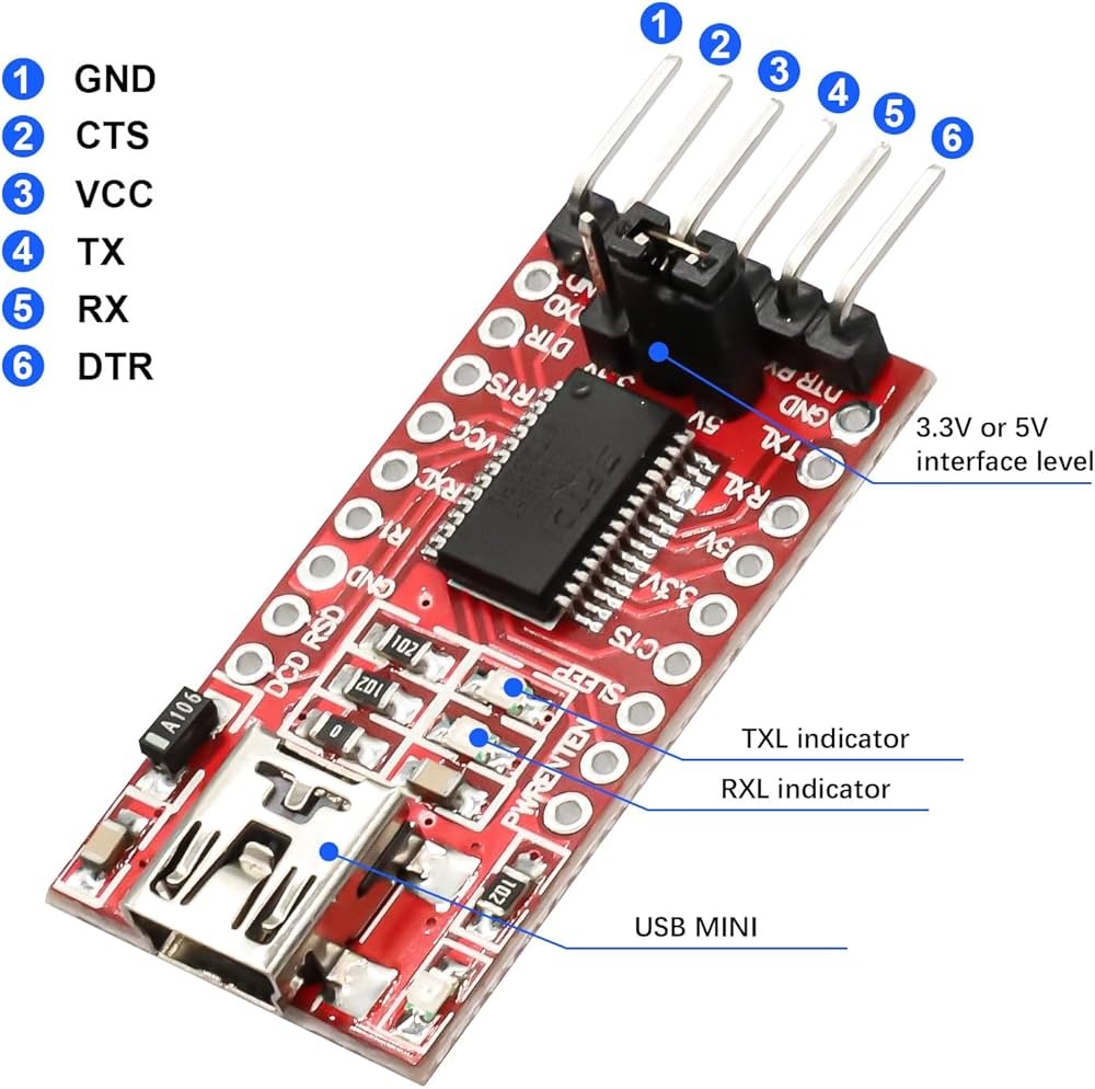 FT232RL Red board of the serial port module