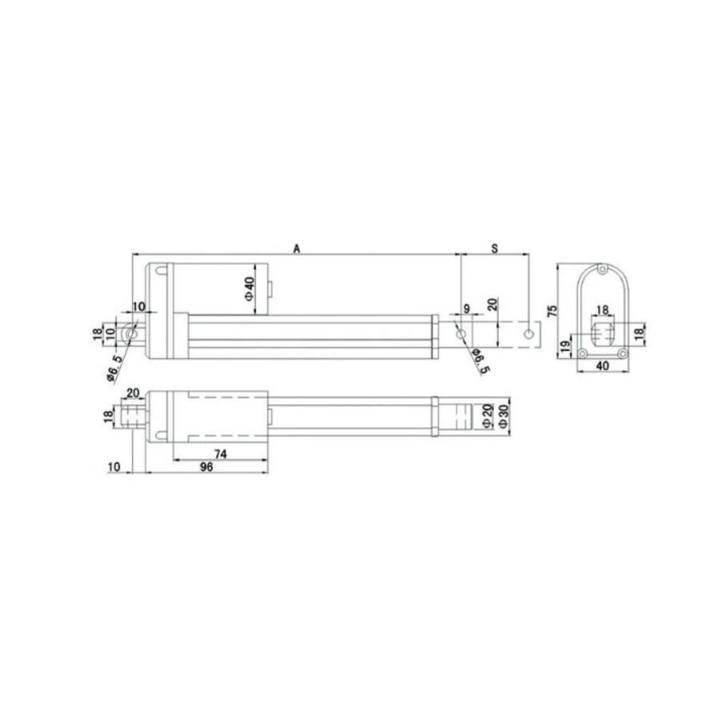 12V DC 100mm Lineer Aktüatör - 7mm/s 1500N