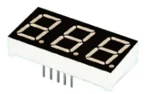 3-Way Common Anode Black Surface Display - Red  0.36 inches