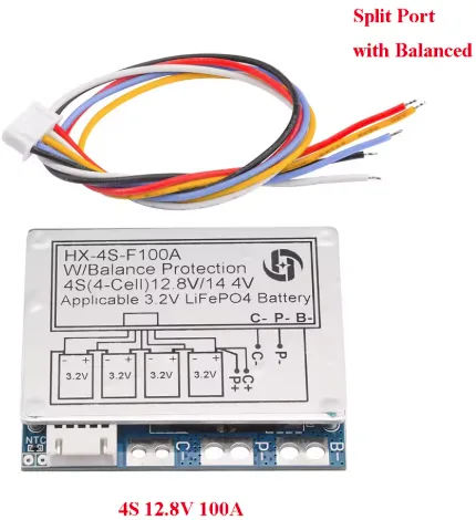 4S 12.8V 100A BALANSLI BÖLMELİ PORT