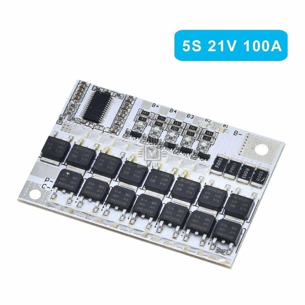 5S 100A 21V Balanslı Lityum Batarya BMS (Beyaz PCB)