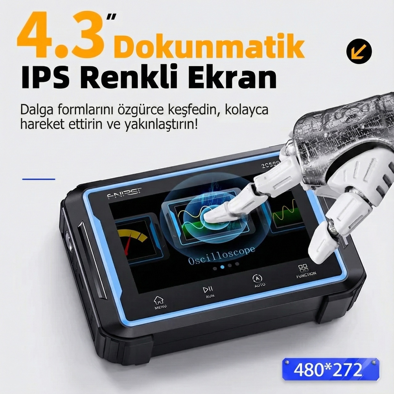 2C53P 3'ü1 Arada Çift Kanallı Tablet Osiloskop + Multimetre + Fonksiyon Jeneratörü