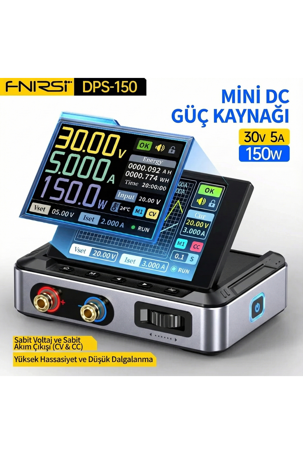 FNIRSI DPS-150 Programlanabilir Mini Taşınabilir DC Güç Kaynağı