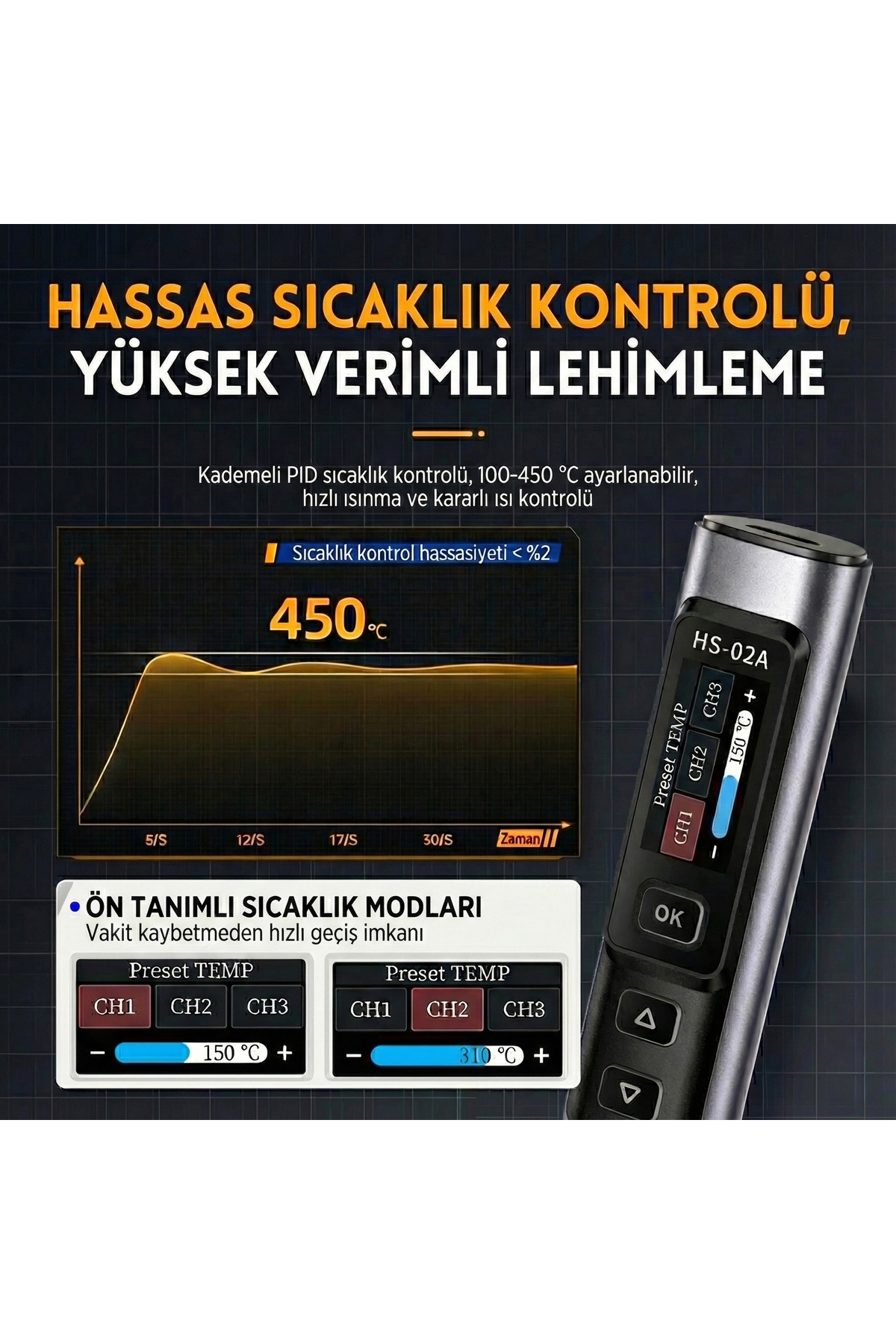 HS 02A Akıllı Elektrikli Havya 100W