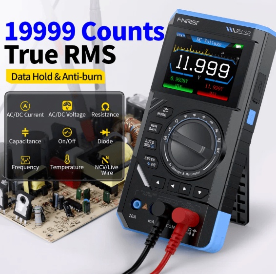 DST-210 3'ü 1 Arada El Tipi Osiloskop + Multimetre + Sinyal Jeneratörü