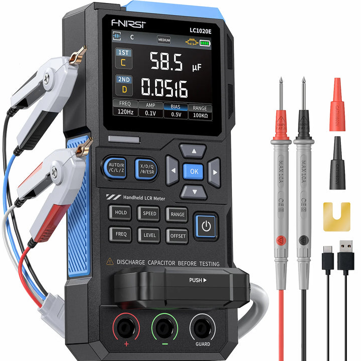 FNIRSI LC1020E 100kHz El Tipi Dijital Köprü LCR ESR Metre (19999 Count)
