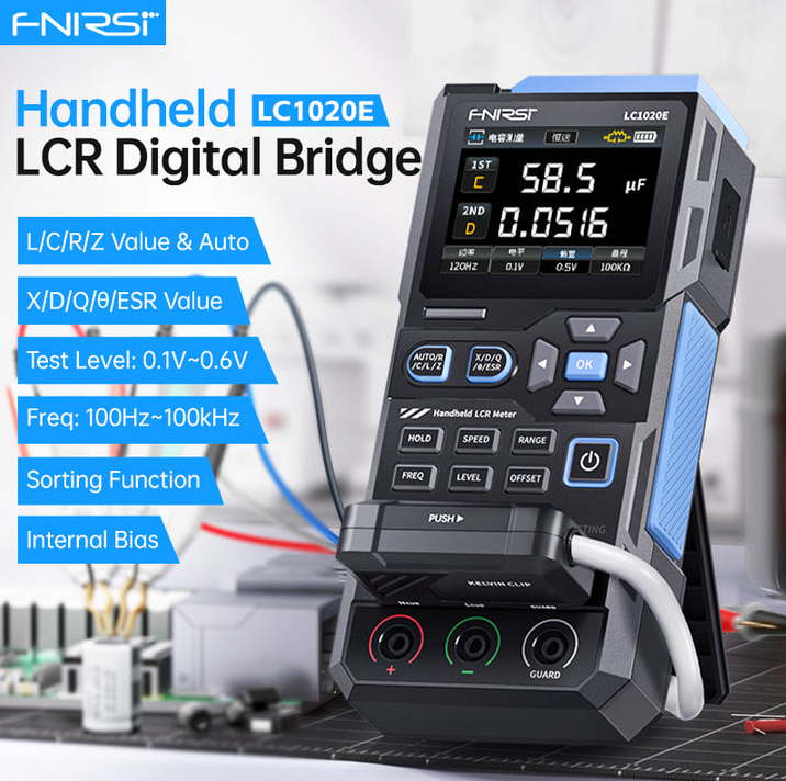 FNIRSI LC1020E 100kHz El Tipi Dijital Köprü LCR ESR Metre (19999 Count)