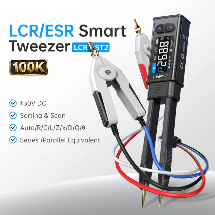 FNIRSI LCR-ST2 100kHz Akıllı Cımbız LCR ESR Metre