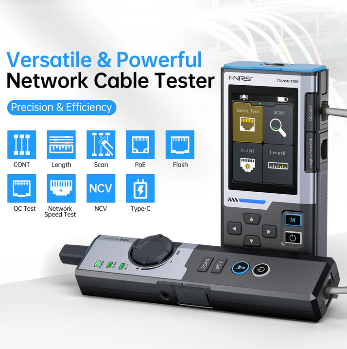 FNIRSI LPM-10A Çok Fonksiyonlu Ağ Kablosu Test Cihazı ve Kablo Bulucu (PoE + NCV)