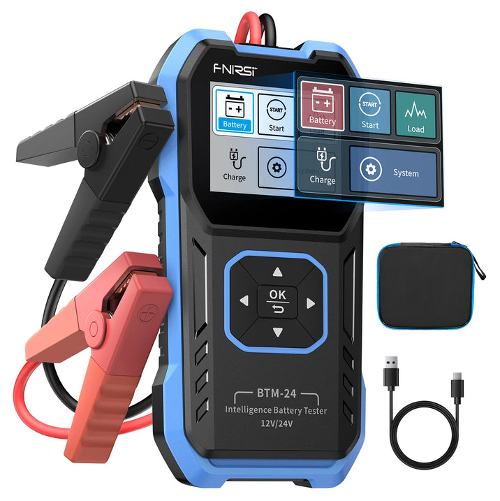 FNIRSI BTM-24 12V/24V Dijital Akü Test Cihazı (0-2000 CCA, Marş ve Şarj Testi)