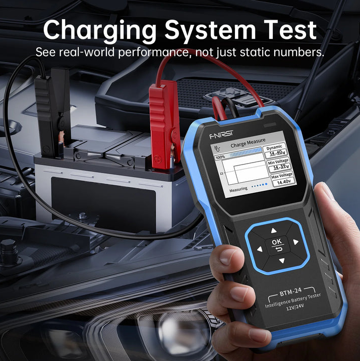 FNIRSI BTM-24 12V/24V Dijital Akü Test Cihazı (0-2000 CCA, Marş ve Şarj Testi)