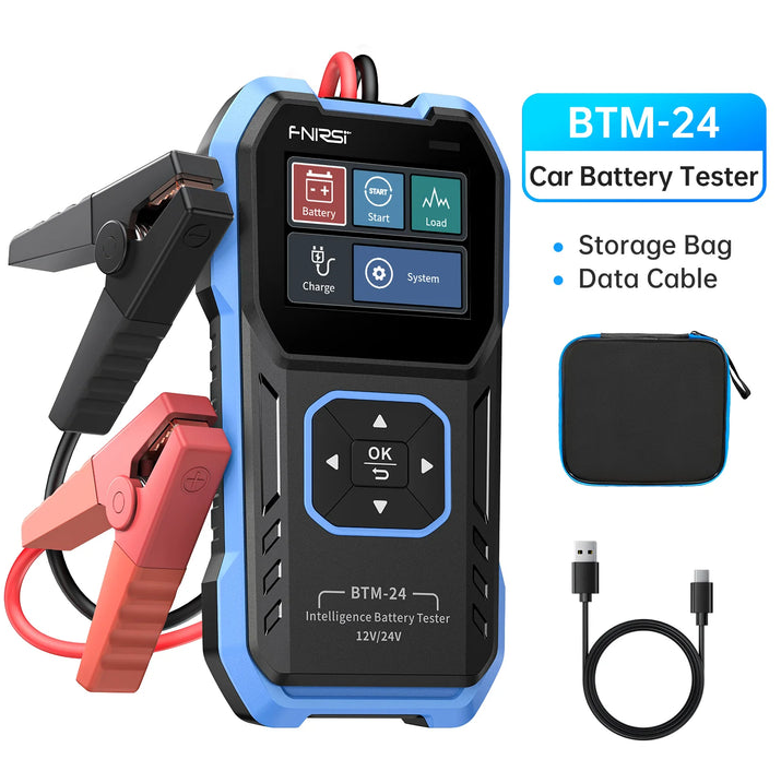 FNIRSI BTM-24 12V/24V Dijital Akü Test Cihazı (0-2000 CCA, Marş ve Şarj Testi)