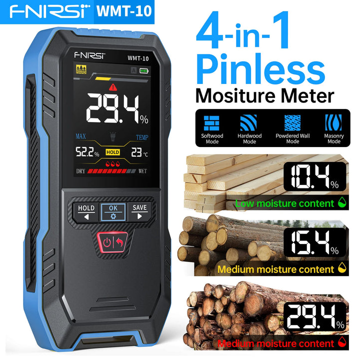 FNIRSI WMT-10 Temassız Endüktif Ahşap ve Duvar Nem Ölçer (17mm Derinlik)