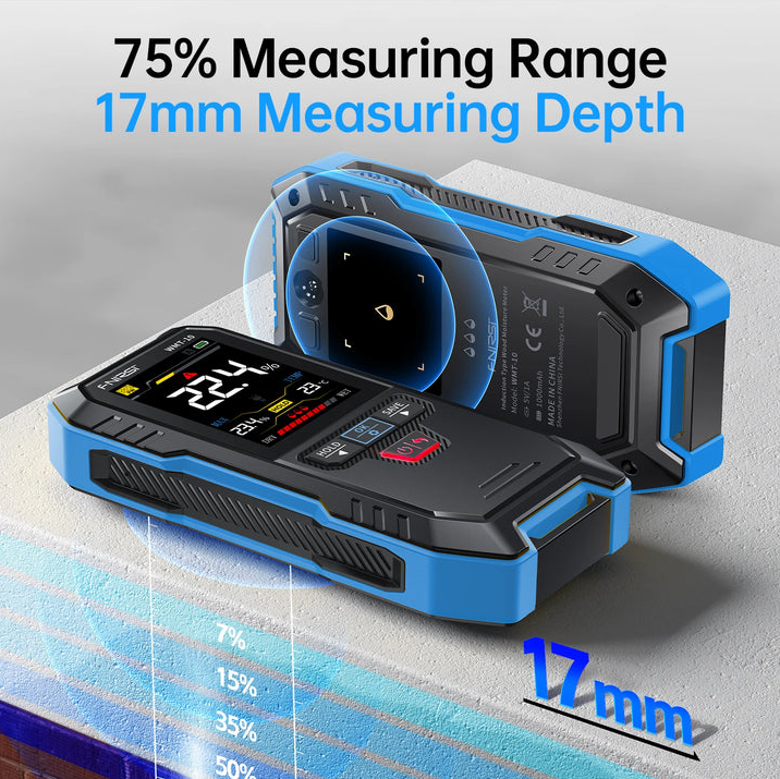 FNIRSI WMT-10 Temassız Endüktif Ahşap ve Duvar Nem Ölçer (17mm Derinlik)