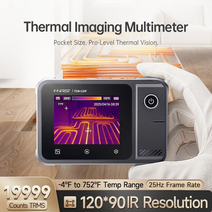 FNIRSI TDM-120P 2'si 1 Arada Termal Kameralı Multimetre (120x90 IR, 19999 Count)