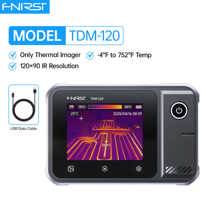 FNIRSI TDM-120 Termal Kamera (120x90 IR, 25Hz, Dokunmatik Ekran)