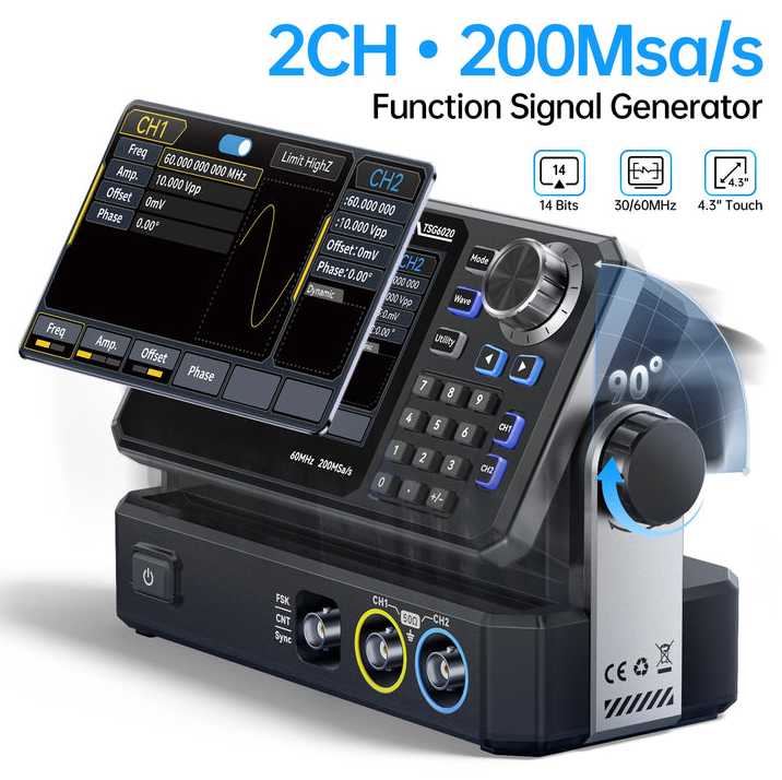 FNIRSI TSG6020 2 Kanallı 60MHz DDS Fonksiyon ve Keyfi Dalga Formu Jeneratörü
