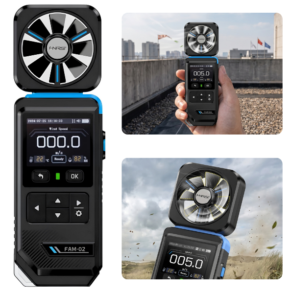 FNIRSI FAM-02 3'ü 1 Arada Dijital Anemometre (Rüzgar Hızı, Sıcaklık, Nem)