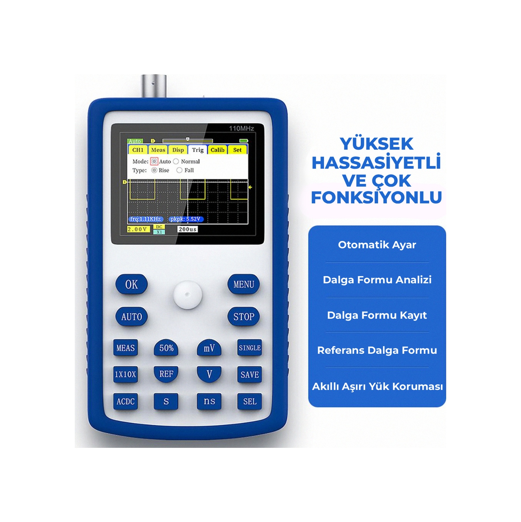 1C15 110MHz 500ms/sn El Tipi Dijital Osiloskop