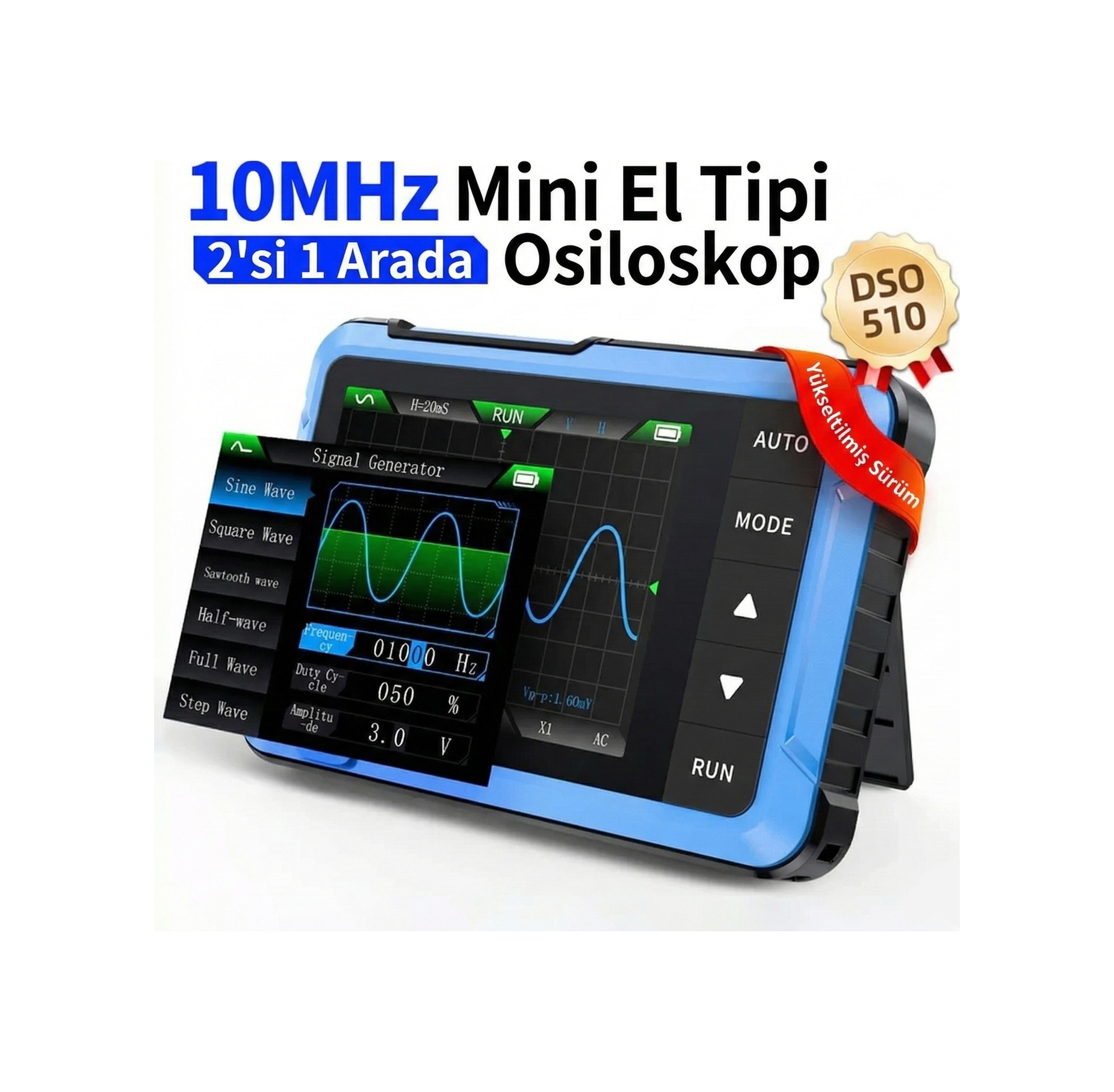 DSO510 Mini El Tipi Dijital Osiloskop + Sinyal Jenaratörü
