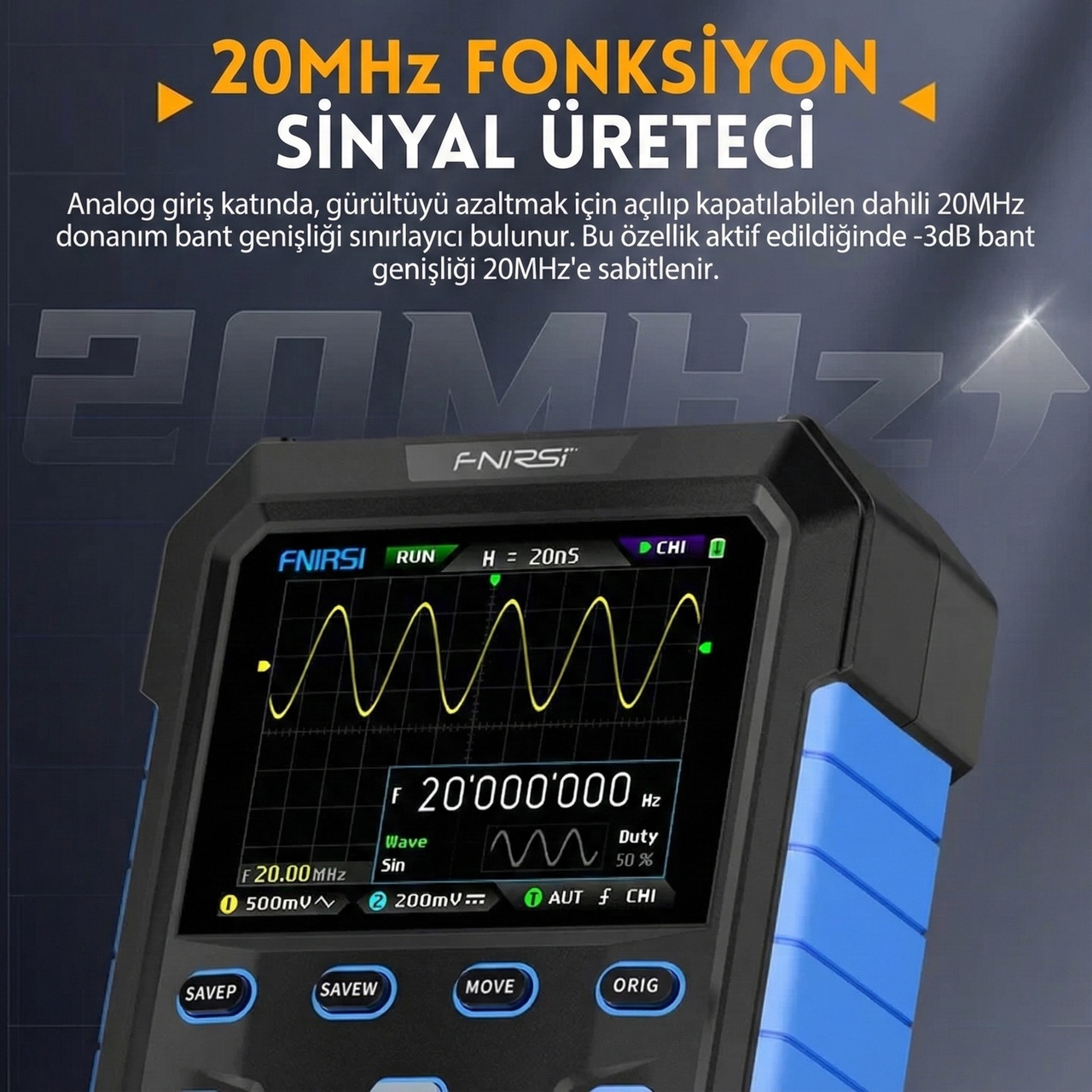 DPOX180H 2x180mhz - 3DB 50000wfms/s Dijital Osiloskop + 20mhz Sinyal Jeneratörü