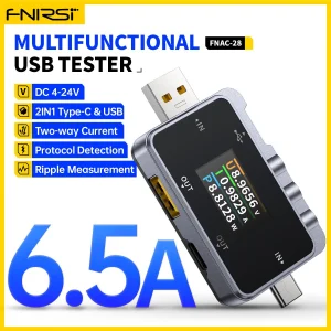 FNRSI FNAC-28 2'si 1 Arada Tip-C USB Test Cihazı Dijital Voltmetre Ampermetre