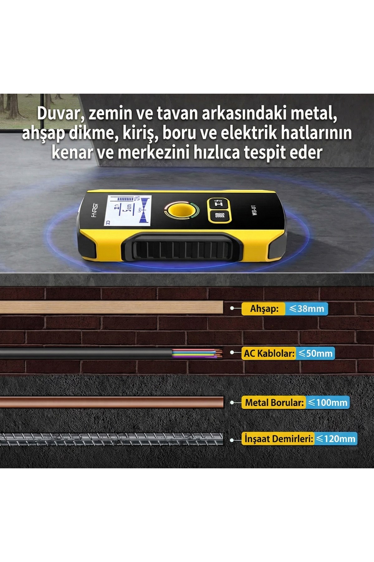 WD-01 Metal Dedektörü Duvar Tarayıcı