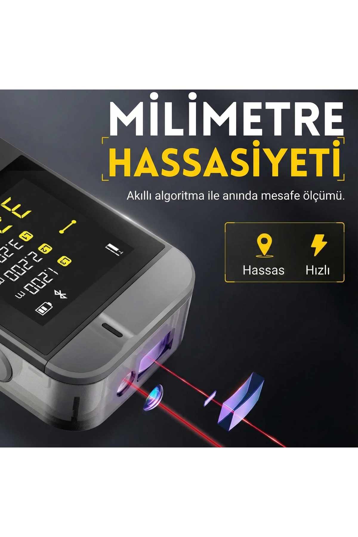 IR40 Akıllı Mesafe Ölçer Lazer Metre