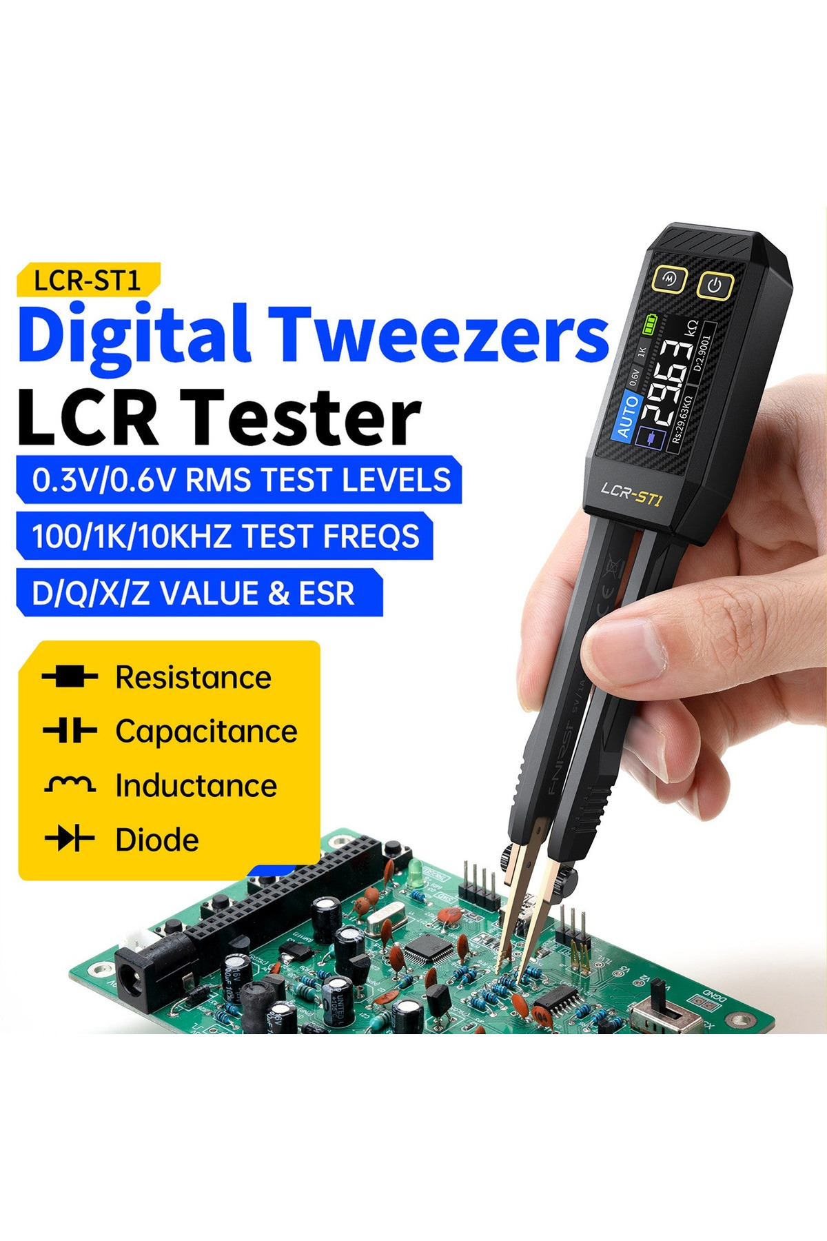 LCR-ST1 Mini Akıllı Dijital Cımbız LCR SMD ESR Transistör Test Cihazı%50