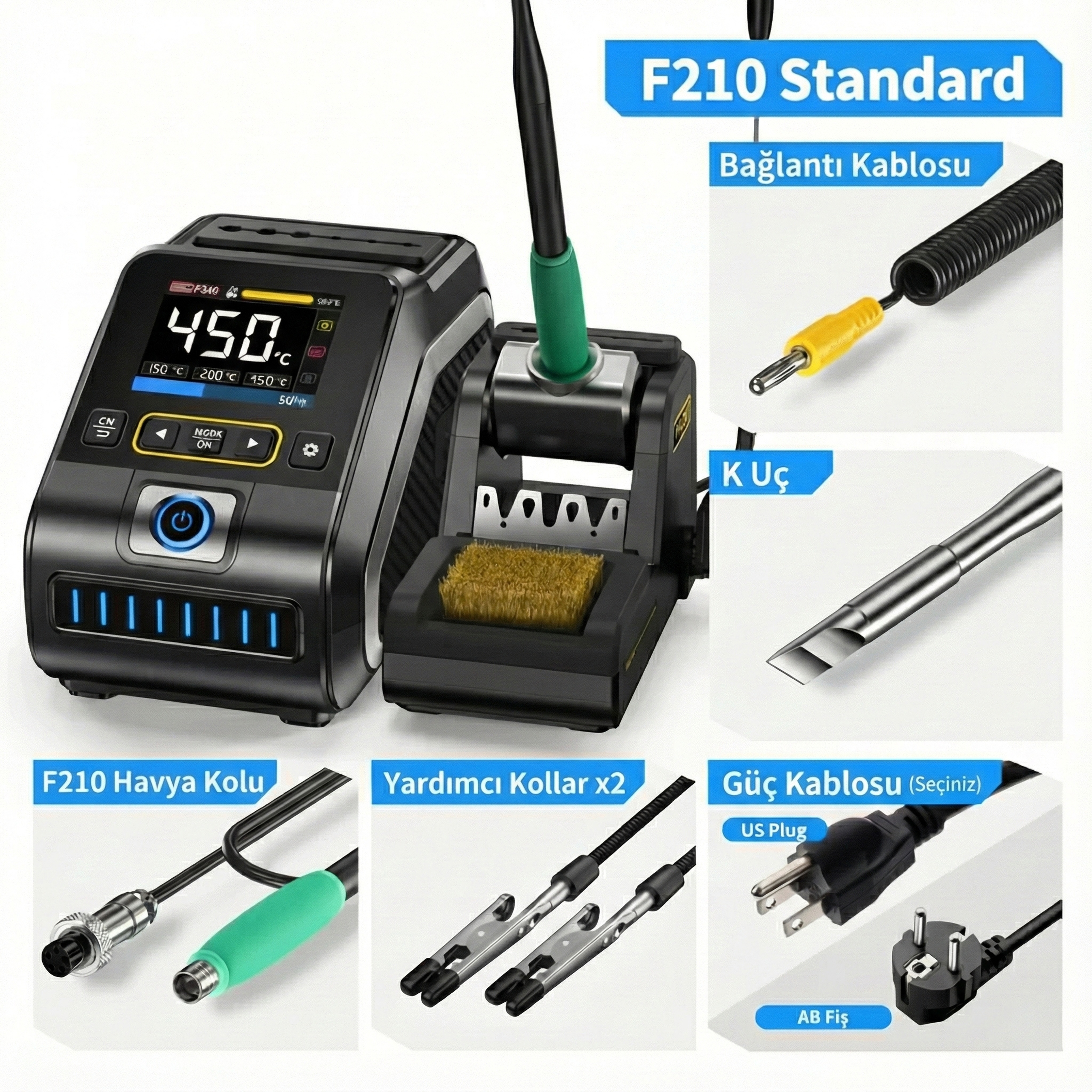 FNIRSI DWS-200 F210 Standart Lehimleme İstasyonu