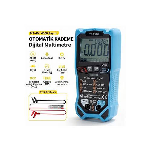 FNIRSI MT-40 Akıllı Dijital Multimetre 4000 Sayım