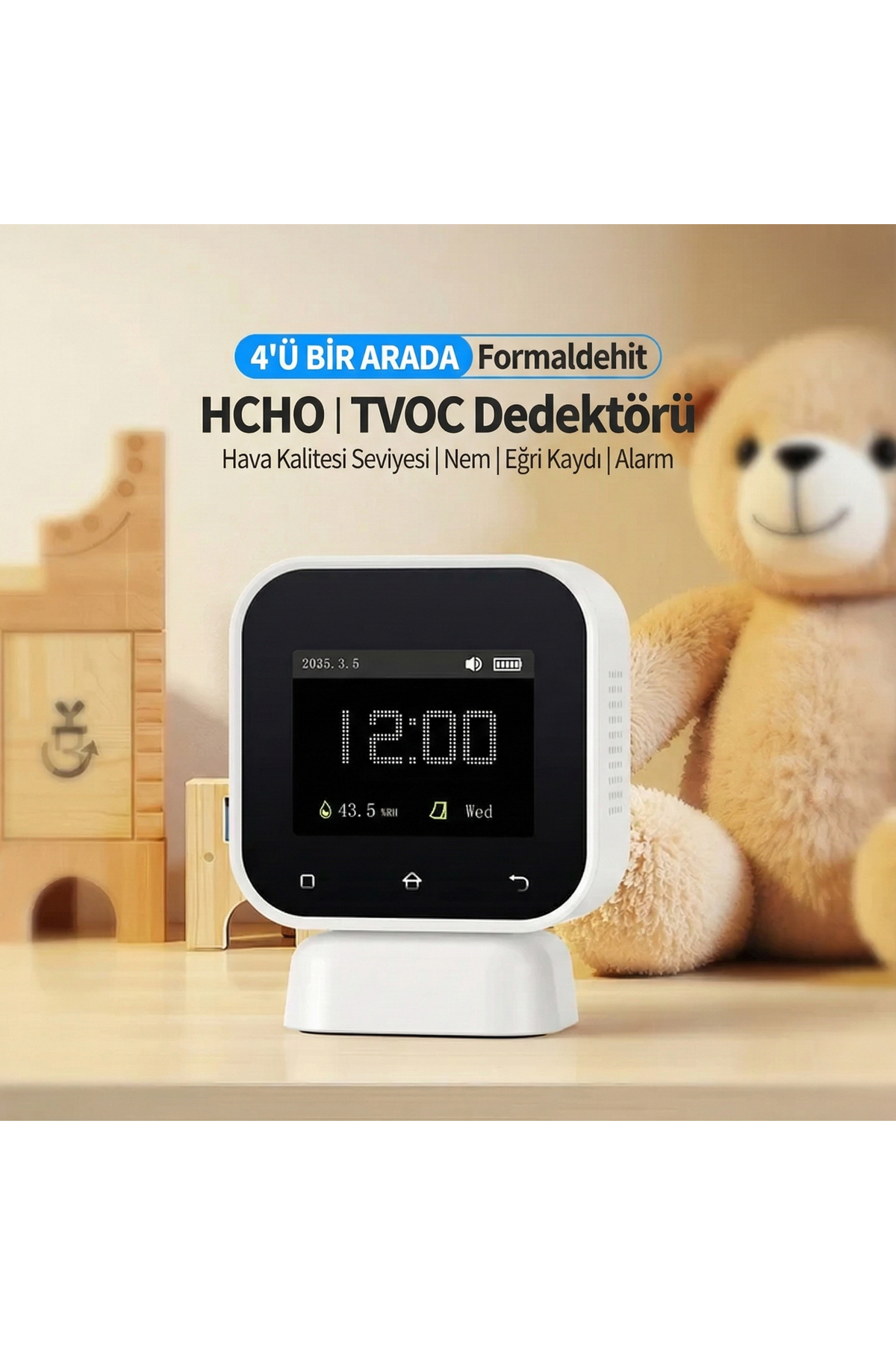 SFD-02 4'ü 1 Arada Dokunmatik Hava Kalitesi Ölçüm Cihazı