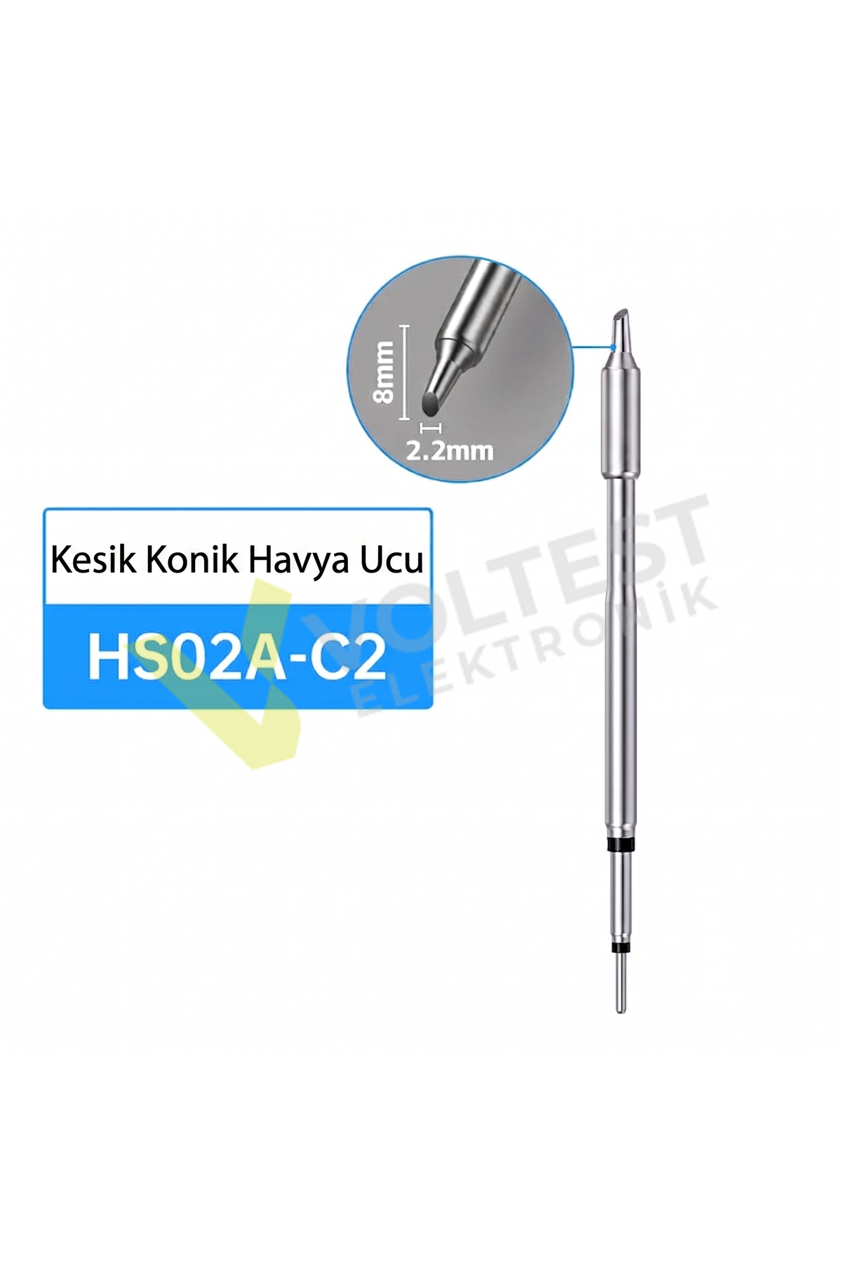 FNIRSI HS02A-C2 Kesik Konik Havya Ucu (F245 Uyumlu, HS-02A için)