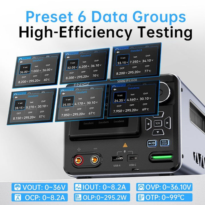 FNIRSI IPS3608 0-36V 8A 285W Programlanabilir AC-DC Ayarlanabilir Güç Kaynağı