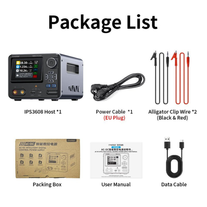 FNIRSI IPS3608 0-36V 8A 285W Programlanabilir AC-DC Ayarlanabilir Güç Kaynağı