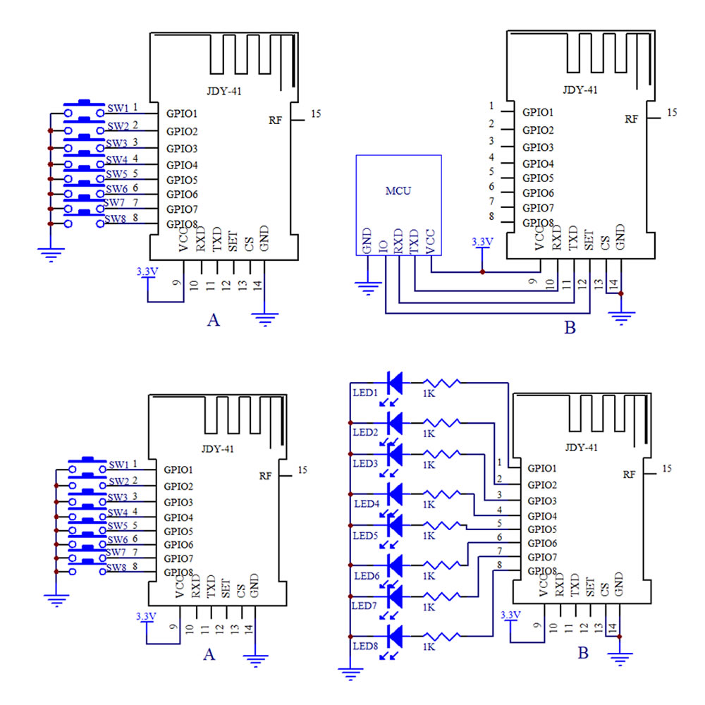 JDY-41  2.4GHz Kablosuz Rf Seri Alıcı Verici Transceiver Modül