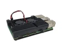 Raspberry Pi 4 Alüminyum Çift Fanlı Muhafaza Kutusu - Siyah