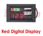 Double USB Digital Display Voltmeter Battery 5V 2.1A