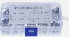100 Piece Diode Set with 10 Different Values DO-41 Case in Transparent box