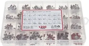 1200PCS 2pF/100nF Ceramic Lentil Capacitor Set In Transparent Box With 24 Different Values