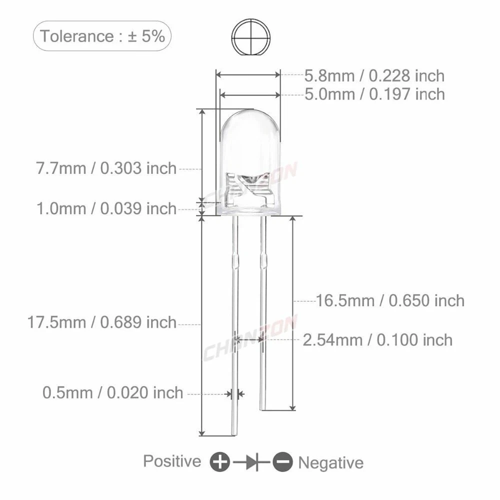 Transparent LED Blue 5mm