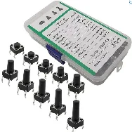 200 Piece Tact Switch Set 6x6 Bottom Case 10 Different Size Plastic Box