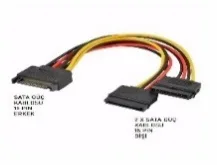 15 Pin SATA Erkek 2x15 Pin SATA Dişi Y SATA Kablo