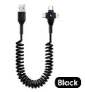 3 in 1 66W Car Spring USB C Cable