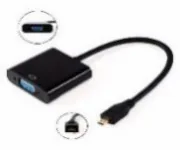 Micro Hdmi to Vga Kablo Dönüştürücü Çevirici Adaptör Siyah